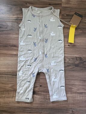 NWT Kyte Baby bunnies sleeveless snap romper